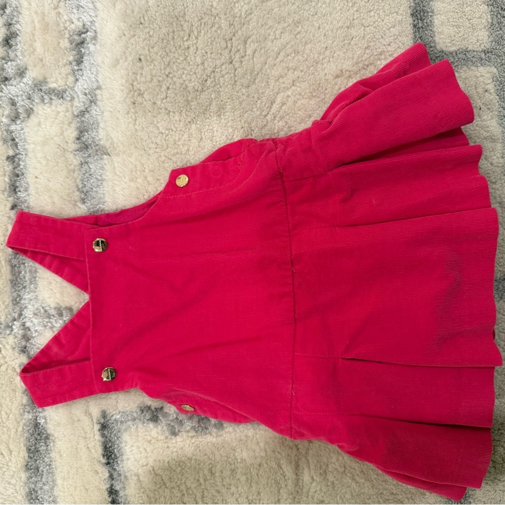 Jacadi Kids Pink Corduroy Skirt Overalls